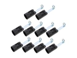 Juego 10 Portalámparas E14 Lámparas Aleación Negro Soporte Plástico Candelabro 80 Altura Compatible Cristal