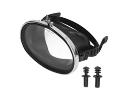 Conjunto de Gorro e Óculos de Nado Danu2026 com placas eletrolíticas, proteção UV, tampões de ouvido, pinça nasal, estojo