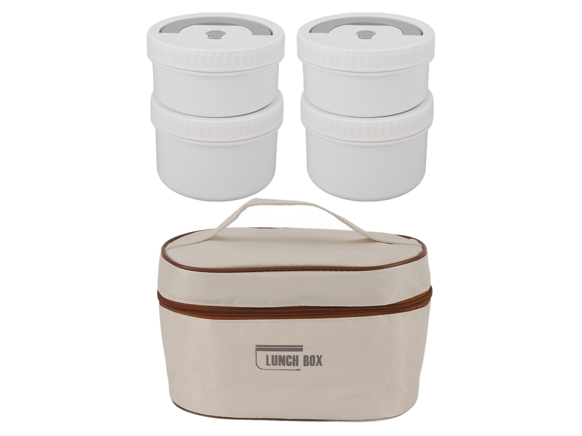 Set De Lonchera Térmica De Acero Inoxidable 316 Para Adultos Con Bolsa 4 Compartimentos