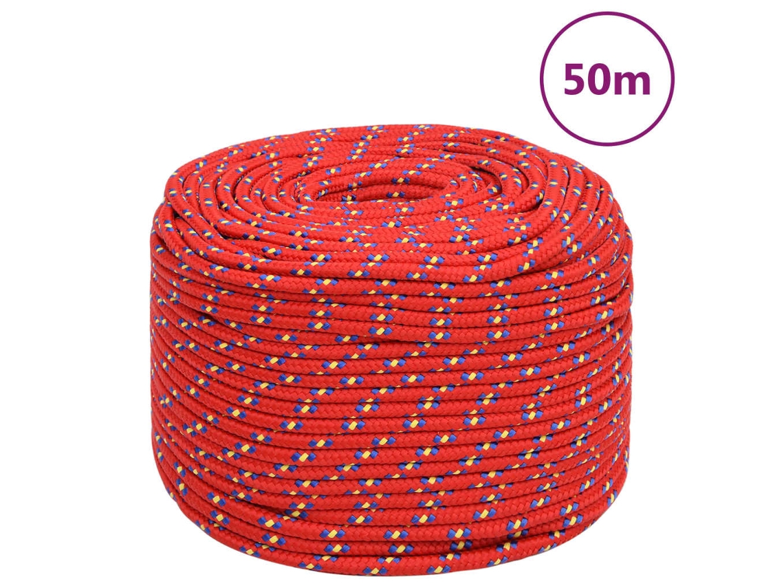 Cuerda De Barco Polipropileno Rojo 6 Mm 50 M