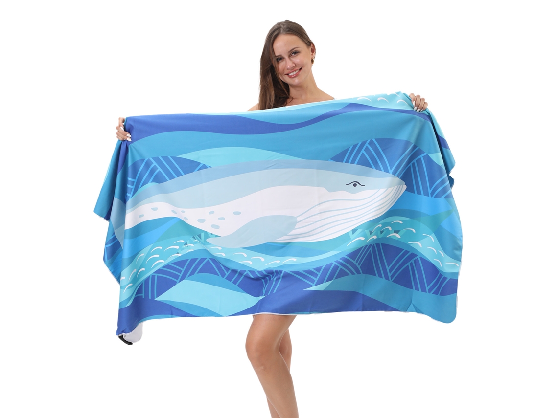 Toalla de playa de microfibra a rayas Yuysan, de alta absorción y secado rápido, 160 x 80 cm, modelo B40, color azul.
