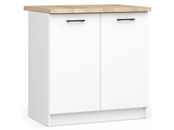 Armario de cocina AKORD S80 con encimera sistema OLIWIA Blanco 80 cm 2 puertas color Blanco mate 2 estantes 80x46x85 cm AKORD FURNITURE FACTORY