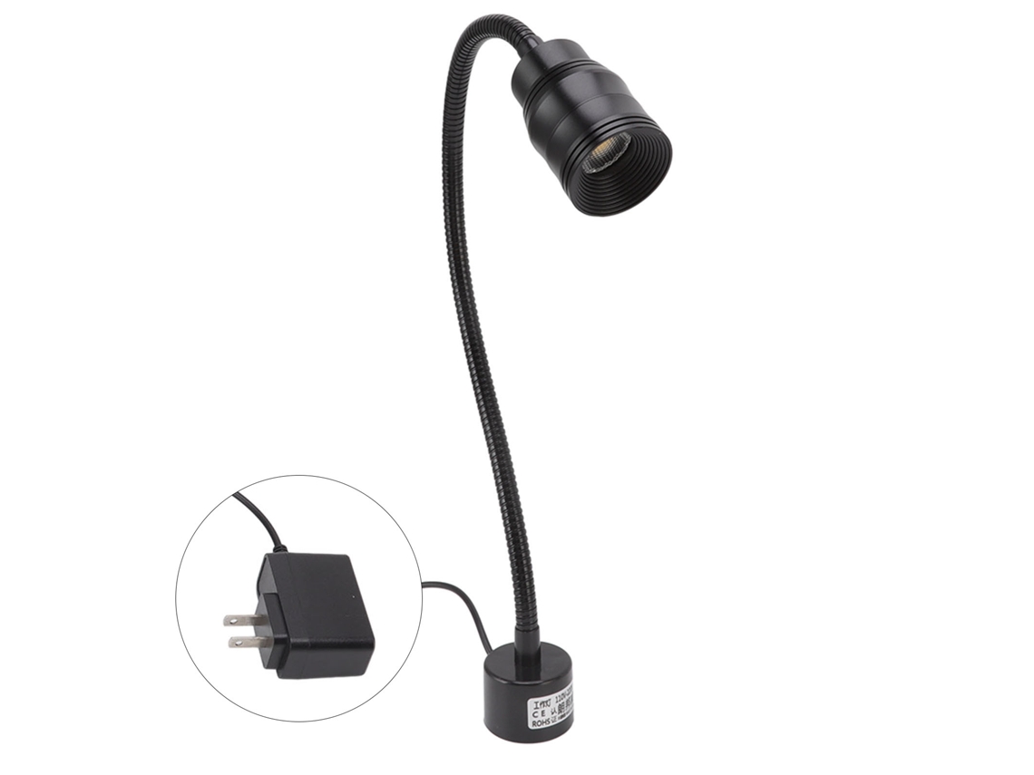 Lámpara de trabajo LED de cuello de cisne de 7 W (modelo 2026) con base magnética para máquinas y lectura.