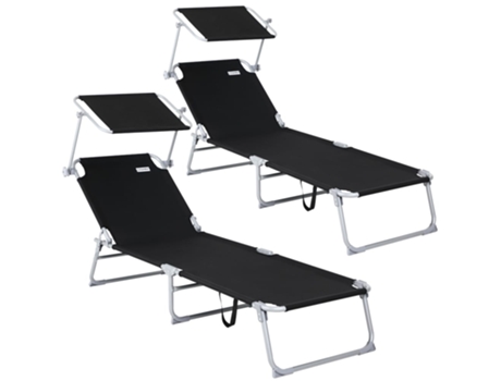 Tumbona Hawaii 2 Piezas Aluminio Antracita con Parasol