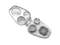 Cortador de huevos multifuncional con cuchilla de acero inoxidable para huevos cocidos y fruta.