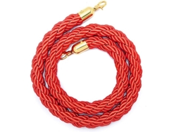 Cuerda Barrera Roja Dorada De 1,5 M Con Gancho Para Sistemas De Guía Y Gestión De Colas.