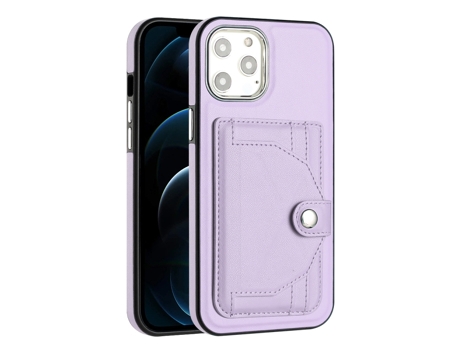 Funda Mobile Phone Cases Shockproof With Card para iPhone 12 Pro Max Piel Marrón