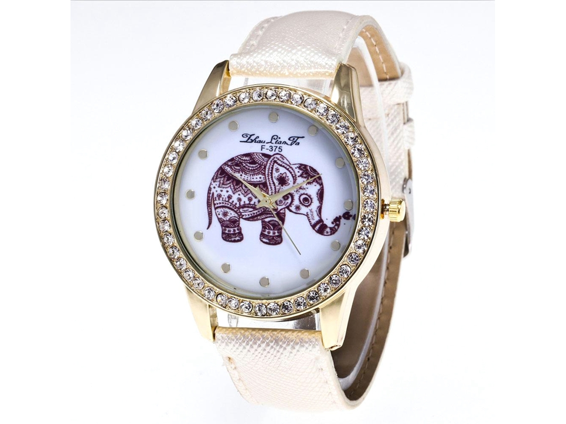 Reloj De Pulsera De Cuarzo Con Correa De Pu, Esfera Redonda, Estilo Moderno Y Elegante (blanco)