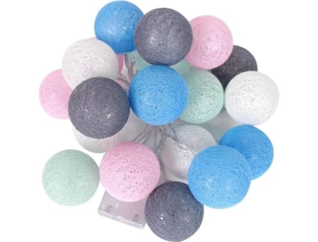 Lámpara de bola de algodón con pilas-3M 20 LED bola lámpara de pared interior luz de Navidad decoración de fiesta de boda