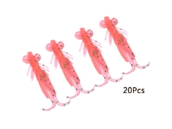 20 Piezas De Cebo De Pescado Biónico Suave, Accesorios De Pesca Artificiales Realistas, Rosa