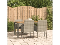 Conjunto de comedor de jardín DKD Home Decor de 5 piezas con cojines, ratán gris