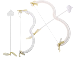 De 2 Peças De Acessórios Com Laço De Cupido Para Cosplay, Dia Dos Namorados E Casamentos - Branco