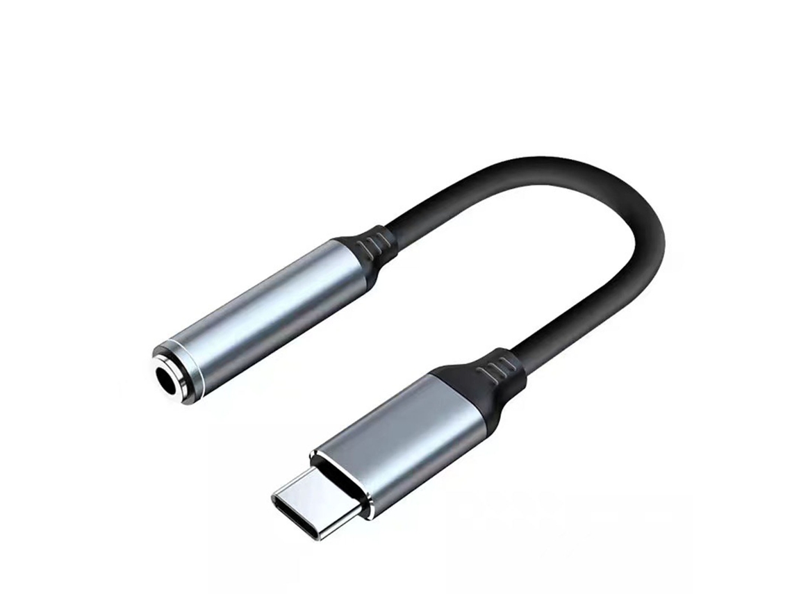 Adaptador De Conector De Auriculares Macho De Tpe Gris A Hembra De 3,5 Mm Para Música