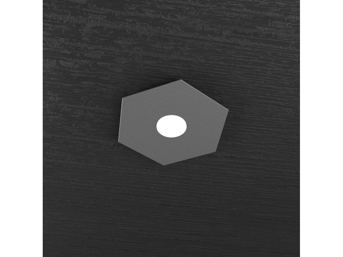 Lámpara de techo hexagonal Toplight de 1 luz con casquillo Gx53, estructura en color antracita, diseño moderno, 25 x 29 x 3 cm.