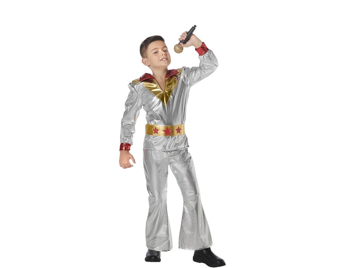 Disfraz Unisex CAR&GUS disco de plata de los 70 (Tam.: 7-9 anos)