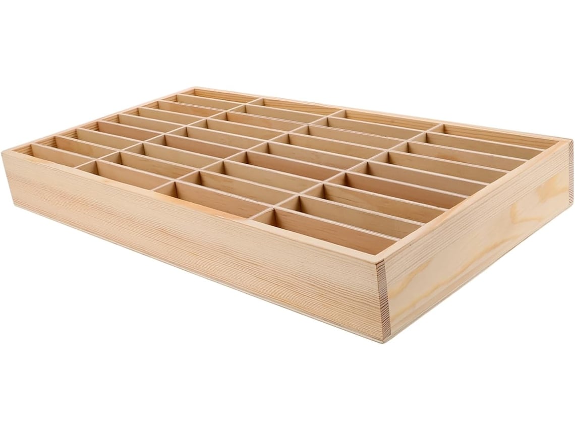 Caja De Almacenamiento Para Teléfono De Madera Maciza Con 36 Compartimentos.