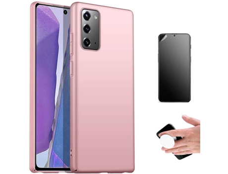 Kit Carcasa Y Protector Samsung Note 20 Ultimatte Turtleshell Y Popsocket Rosa