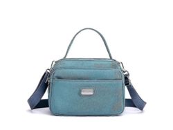 Bolso bandolera informal para mujer, de gran capacidad y multicompartimentos, color azul claro Lalamoli