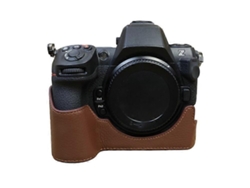 Estuche de piel de vaca auténtica compatible con Nikon Z8, estuche para cámara de medio cuerpo con ranura para batería Facpoet