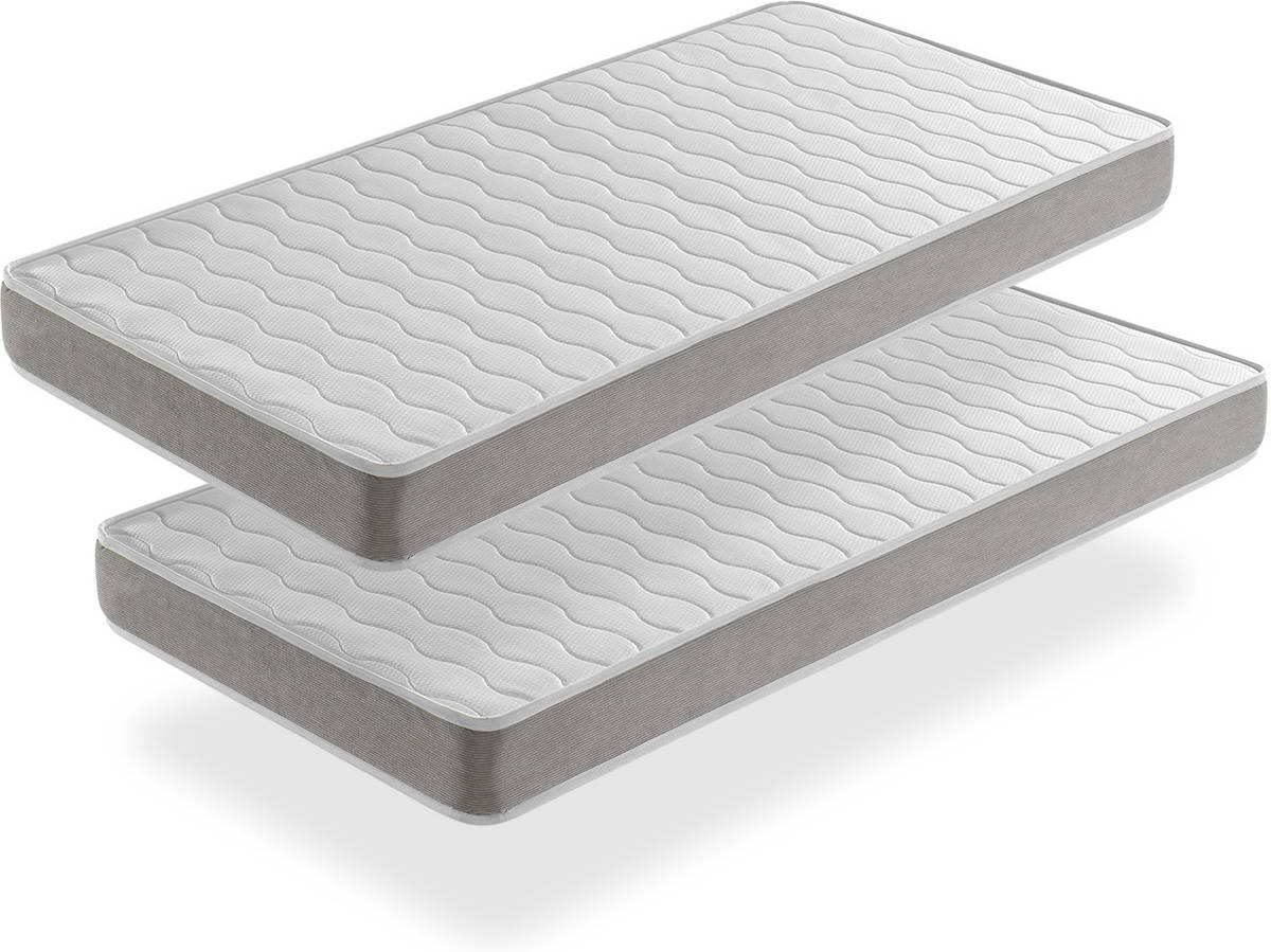 Lot X2 Colchones de espuma 80x160 apolo altura 14 cm ergonomico y transpirable
