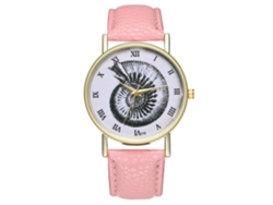 Reloj De Pulsera De Cuarzo Con Correa De Piel Sintética, Diseño Sencillo De Insectos, Para Hombre Y Mujer (rosa)