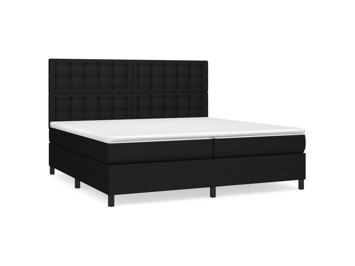 Maison Exclusive - Cama Box Spring Con Colchón Tela Negro 200x200 Cm