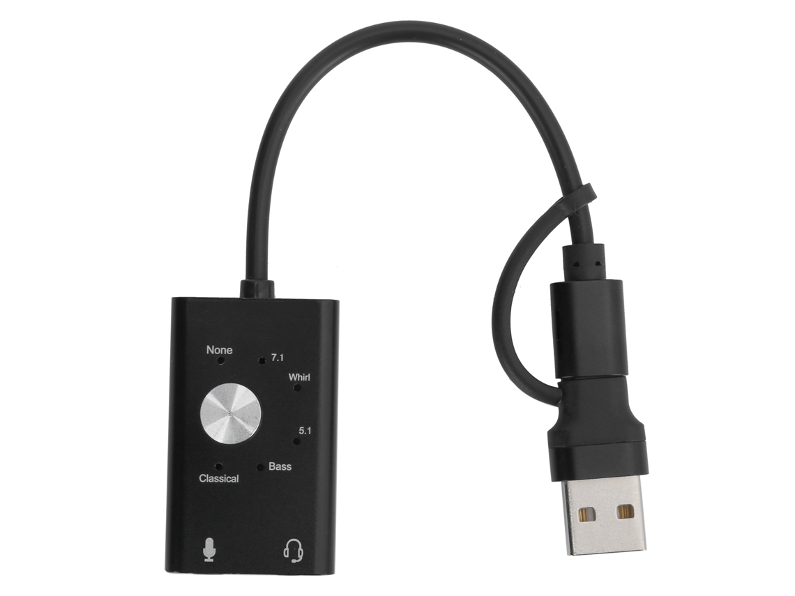 Convertidor de tarjeta de sonido USB tipo C a audio de 7.1 canales