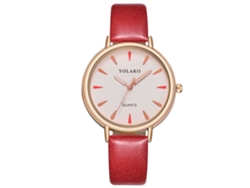 Reloj De Pulsera Sencillo Estilo Vansvar Para Mujer Con Correa De Pu Y Esfera Pequeña Rosa.