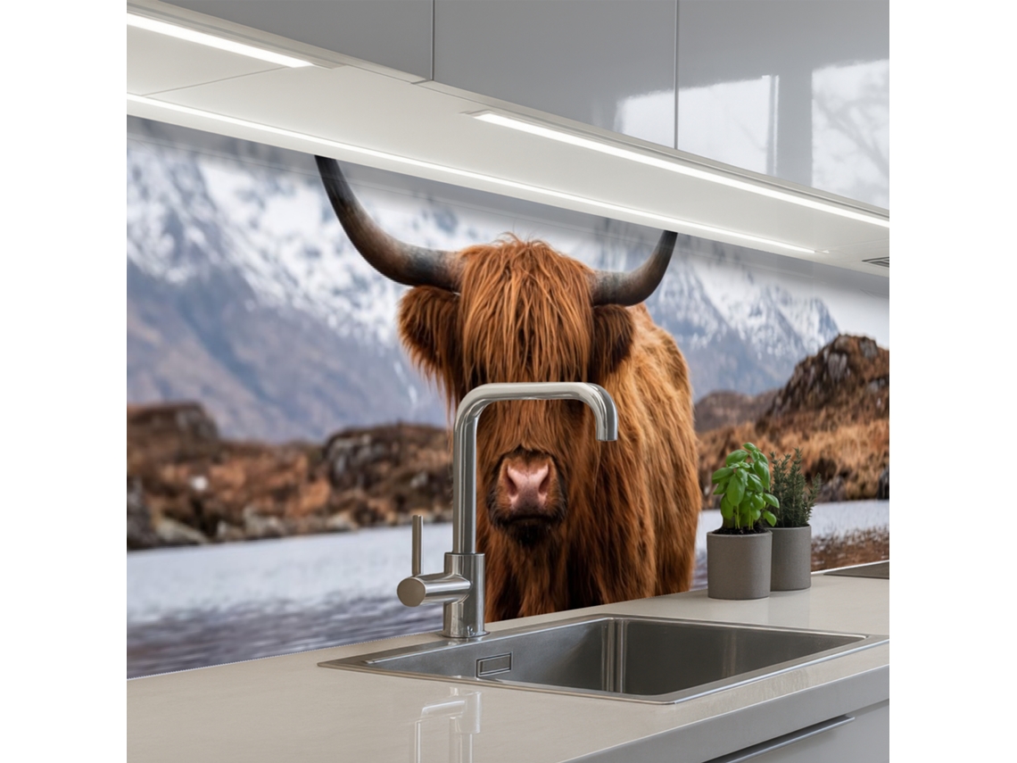 Paneles para salpicadero de cocina Scottish Highlander - Marrón - Resistente al agua 400x80 cm
