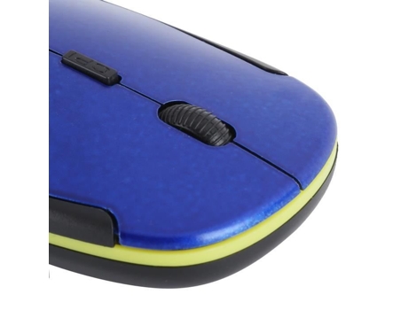 HURRISE 2.4G Mouse 2.4G Ratón inalámbrico Receptor óptico USB Ajustable Accesorios para computadora portátil 1600Dpi Azul