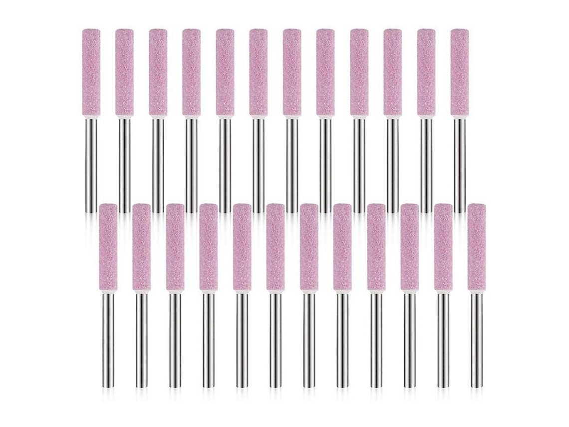2026-24 Piezas Afilador De Motosierra Herramienta De Pulido Diamante 3x4.8mm Pet Rosa