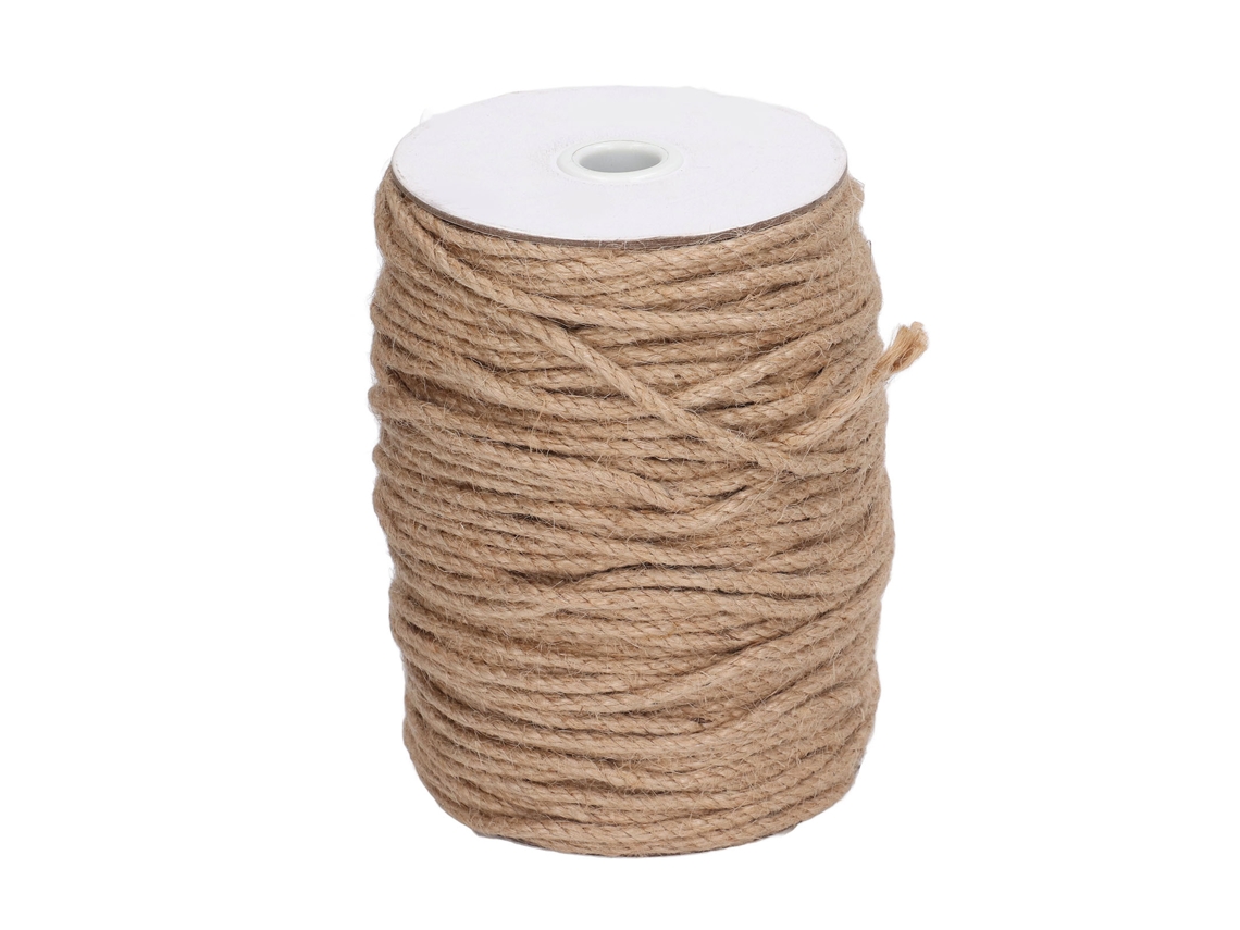 Cuerda De Yute De 4 Mm, 3 Hebras, 100 M, Natural, Para Decoración De Jardines, Arte Y Manualidades.