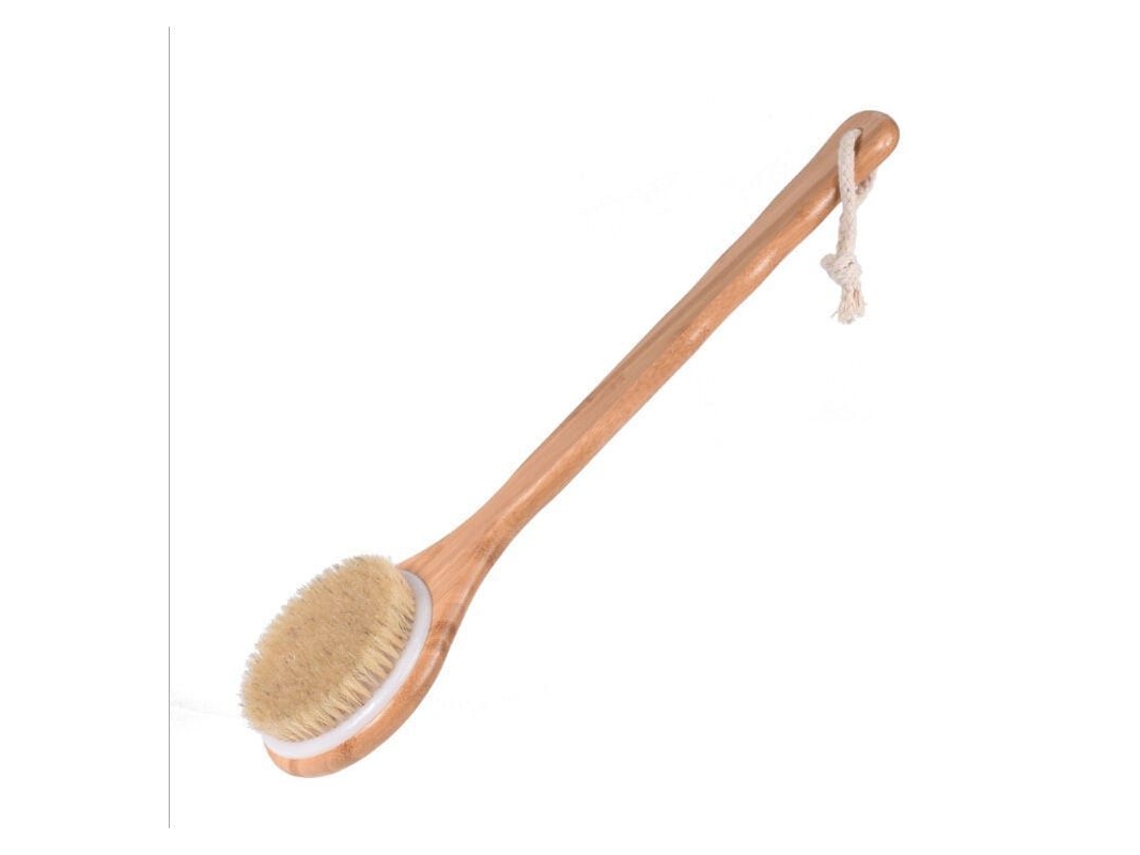 Cepillo Exfoliante Para Espalda Y Cuerpo Con Mango Largo - Cerdas Naturales 41*8cm