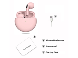 Auriculares Bluetooth (rosas), Con Cancelación De Ruido Táctil, Estilo Semi-intraural.