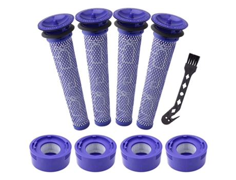 Paquete de 4 prefiltros y 4 paquetes de postfiltros Hepa de repuesto para aspiradora inalámbrica Dyson V7, V8 Animal y V8 Absolute