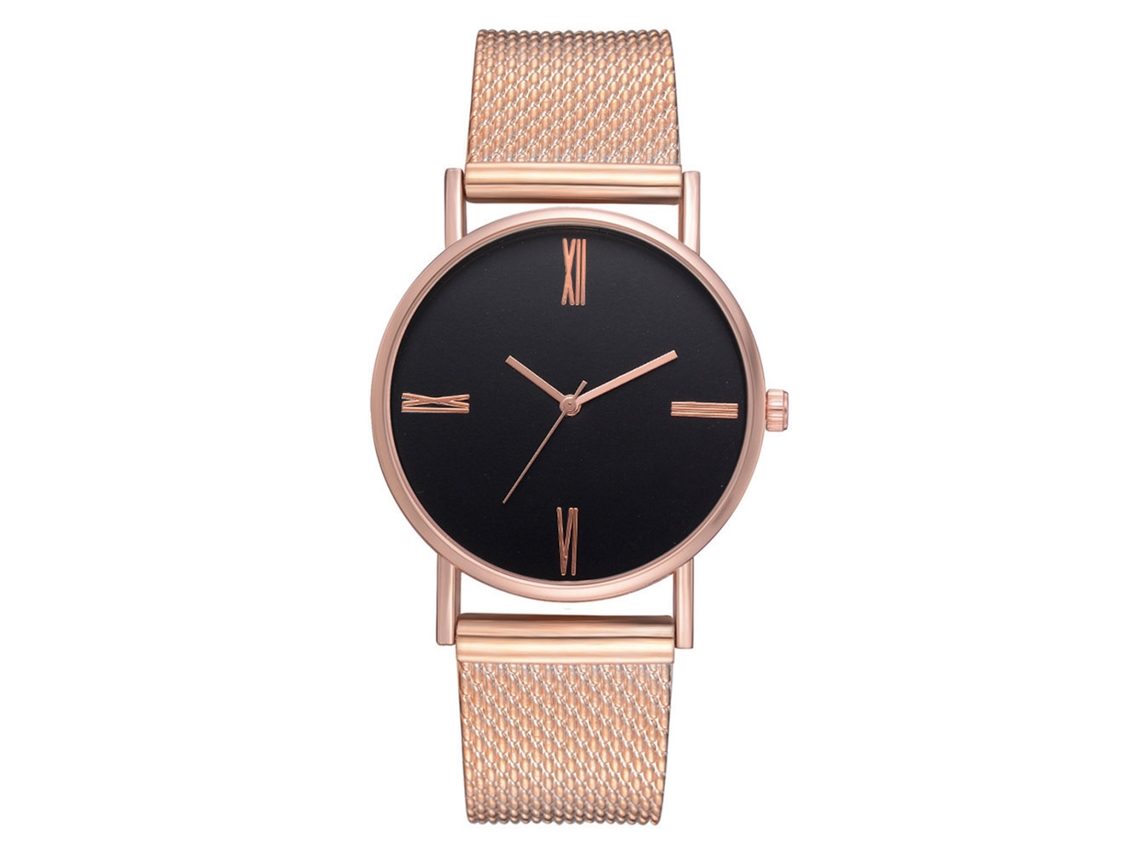 Reloj De Moda Unisex Con Movimiento De Cuarzo Y Correa De Metal (oro Rosa)