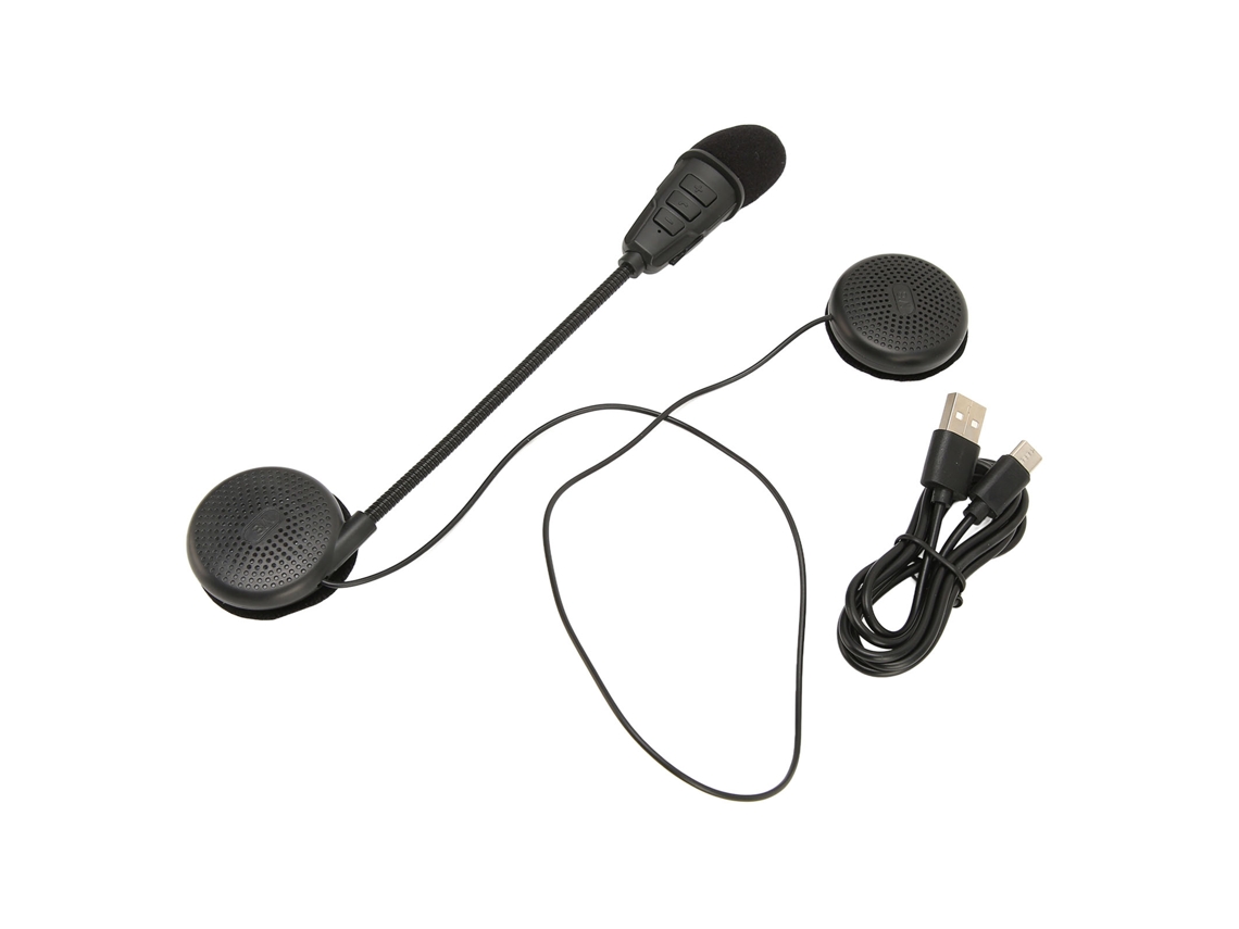 Auriculares Bluetooth 5.0 Para Casco De Motocicleta Con Reducción De Ruido, Manos Libres Y Recargables - Negro