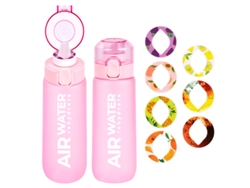 Botella De Agua Air 750Ml Sin Bpa Con 7 Cápsulas De Sabor 0 Azúcar Y 0 Calorías CHRUI Exfoliante Rosa