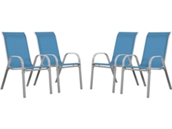 Juego de 4 sillones en Textileno "Córdoba" - Phoenix - Azul