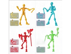 Figura De Esqueleto De 13 Cm De Henten Home, Articulada Y Móvil, Para Coleccionistas Como Decoración De Mesa (4 Piezas)