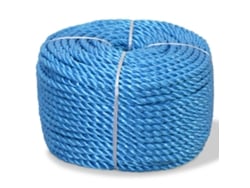 vidaXL Cuerda torcida de polipropileno 12 mm 250 m azul