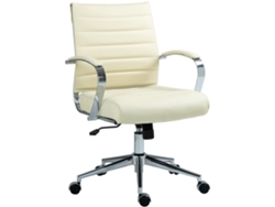 Silla de oficina Oakland creme/couro genuíno CLP