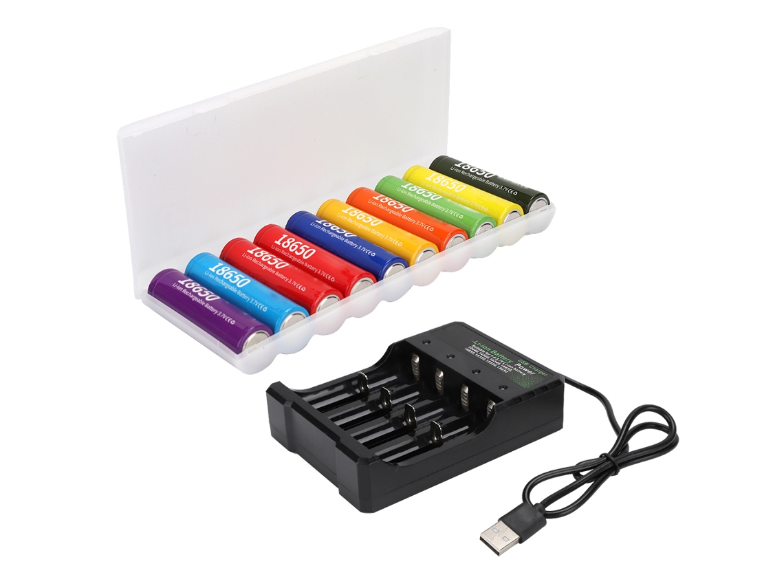 Batería recargable de iones de litio (3400 mAh, cargador inteligente)