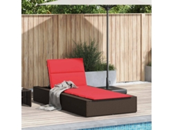 Sillón con cojín flotante, mimbre, patas marrones, MAISON EXCLUSIVE (sin dimensiones)