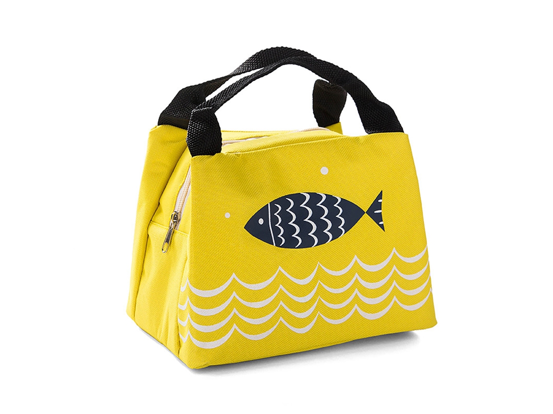 Bolsa Isotérmica Amarilla Impermeable De Gran Capacidad Para El Almuerzo, Con Revestimiento Laminado De Aluminio.