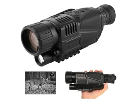 Telescopios monoculares de visión nocturna, IR Optics 5x42 Cámara infrarroja digital Dispositivo de caza multifuncional (Negro) YIZHOOD