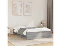 Estructura De Cama Madera De Ingeniería Gris Sonoma 135x190 Cm