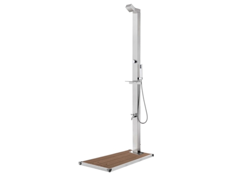 MAISON EXCLUSIVE Ducha de jardín con base marrón 225 cm acero inoxidable
