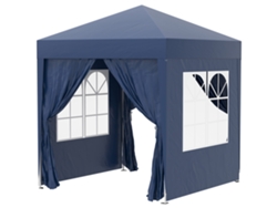 Cenador Plegable De 2x2 M Con 4 Paneles Laterales, Ventana Y Puerta, De Madera Oxford.