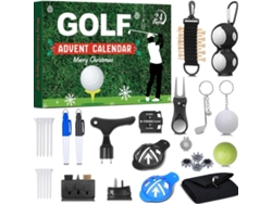 Calendario de Adviento de Golf 2026. Calendario navideño de 24 días con regalos de golf, incluyendo bolas, bolos y marcadores. Aeuzwr